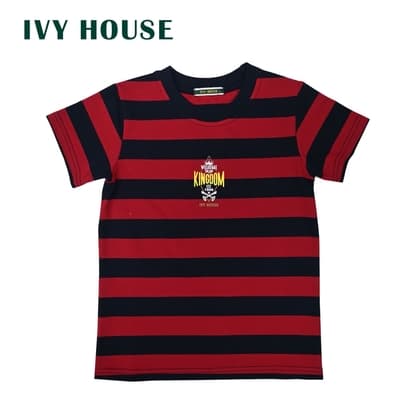 IVY HOUSE常春藤 純棉加萊卡提織橫條T恤231703(110cm~170cm)台灣製