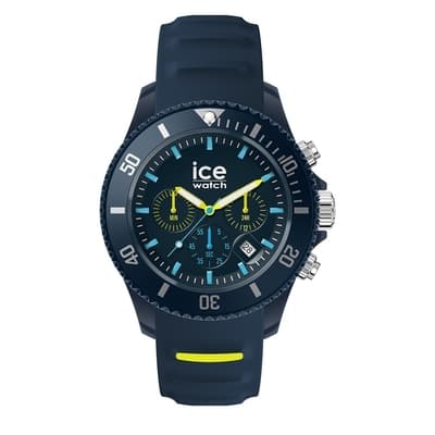 Ice Watch 三眼計時活力系列 藍刻度 40mm CH-深藍矽膠錶帶