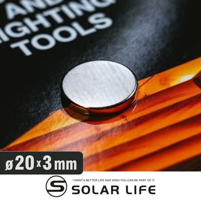 Solar Life 索樂生活 釹鐵硼強力磁鐵 圓形20*3mm/10入.稀土磁鐵 強力磁鐵 吸鐵石 強力磁鋼 釹鐵硼強磁 迷你磁石