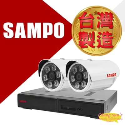 昌運監視器 SAMPO 聲寶 4路2鏡優惠組合 DR-TWEX3-4 VK-TW2C66H 2百萬紅外線攝影機 監視器
