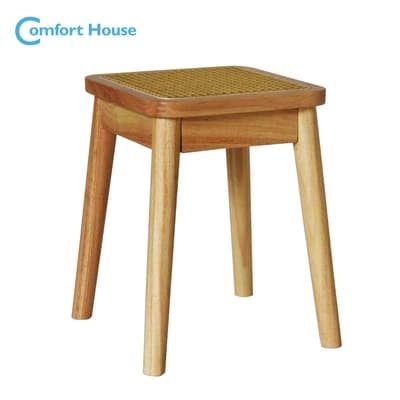 Comfort House和風藤編方型椅 凳子 實木 餐椅 休閒椅  藤編椅