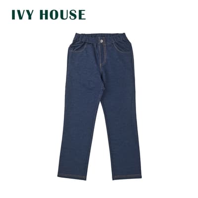 IVY HOUSE 常春藤  棉質針織仿牛仔直筒褲(130cm~160cm) 台灣製 361309