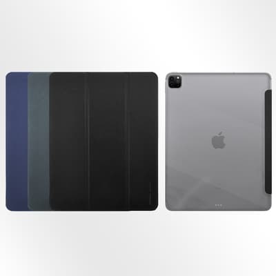 Metal-Slim Apple iPad Pro 12.9吋 (第6代) 2022 高仿小牛皮三折立架式保護皮套