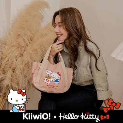 Hello Kitty x Kiiwi O! 聯名款．復古美式托特包 AMITY 寶寶粉