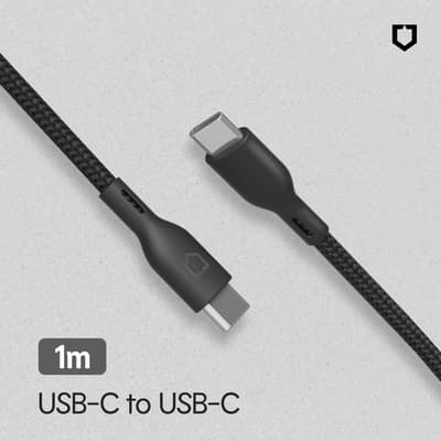 犀牛盾 USB-C TO USB-C 黑色編織傳輸充電線 (1m/2m)
