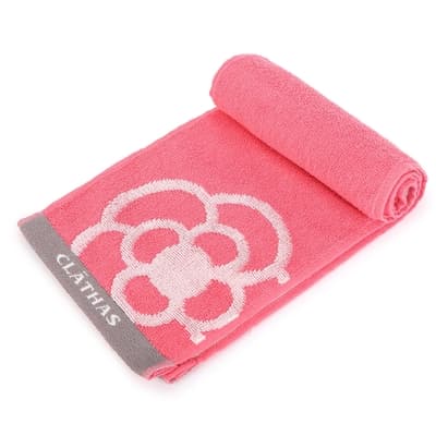 CLATHAS 山茶花經典LOGO雙面涼感運動巾圍巾-粉色