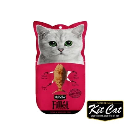 Kitcat小鮮肉系列-鮪魚柳條、煙燻魚片 30g 貓零食 貓肉條 肉塊 化毛 牛磺酸