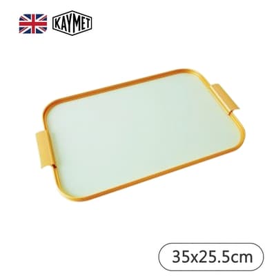 【Kaymet】英國長方托盤-35x25.5cm-金邊+蜜綠