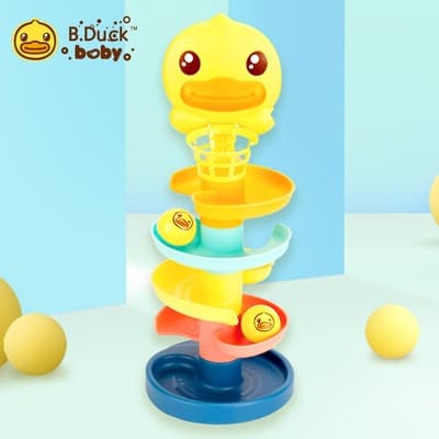 B.Duck小黃鴨 滾球轉轉樂 軌道滾球感統玩具 BD059-5