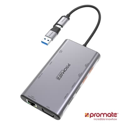 Promate 9合1 USB Type C 充電傳輸集線器(PrimeHUB-MST)