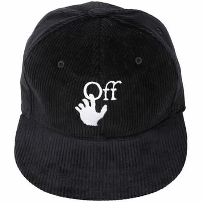 Off-White Logo 徽標棉絨棒球帽(黑色)