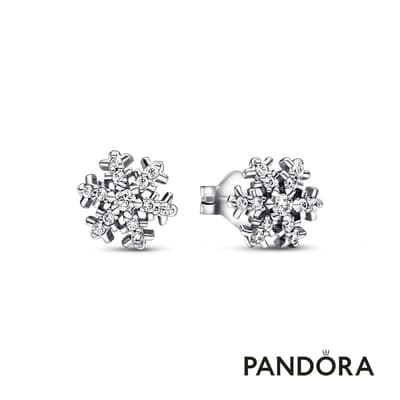 【Pandora官方直營】璀璨雪花針式耳環
