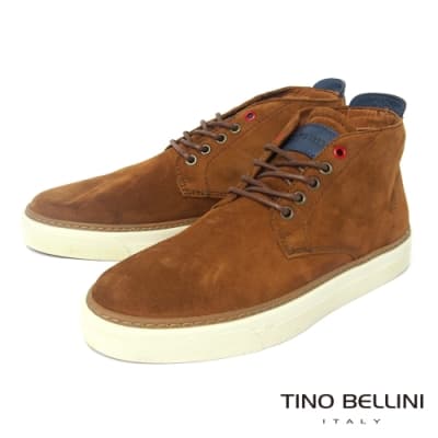 TINO BELLINI 男款葡萄牙進口麂皮休閒低筒綁帶鞋