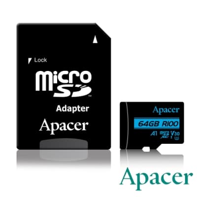 Apacer宇瞻 64GB MicroSDXC UHS-I U3 記憶卡