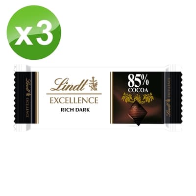 Lindt瑞士蓮 極醇系列85%黑巧克力三入組 105g
