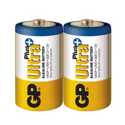 【超霸GP】1號(D)ULTRA PLUS超特強鹼性電池2粒裝(收縮膜裝1.5V鹼性電池)