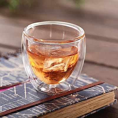 Homely Zakka 午茶食光隔熱保溫雙層双蓋玻璃杯250ml