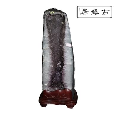 古緣居 巴西天然紫水晶洞 +木製底座(30.6公斤)