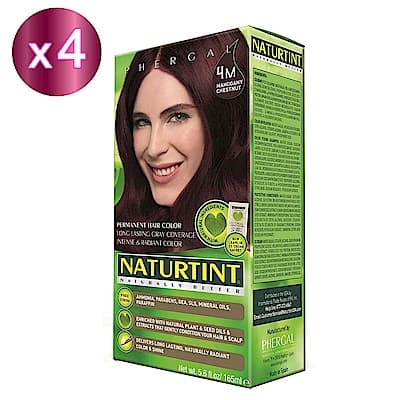 NATURTINT 赫本染髮劑 4M 深棕紅x4 (155ml/盒)