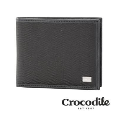 Crocodile Snapper布配皮系列 雙鈔短夾 0103-10005