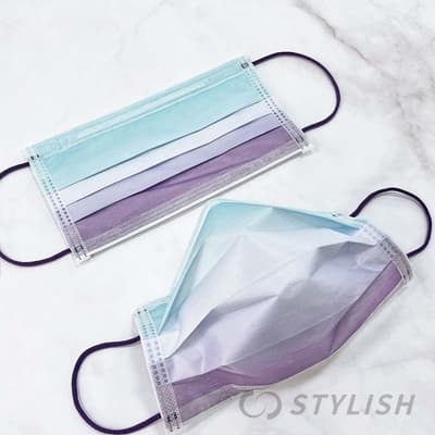 STYLISH史戴利 夢幻漸層 機能運動MIT&MD雙鋼印成人醫療口罩30入/盒 (紫羅藍)