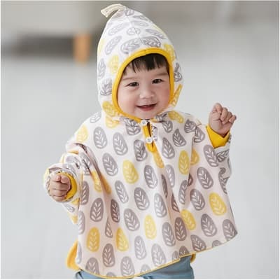 Baby童衣 可愛印花雙面可穿寶寶連帽披風 60324