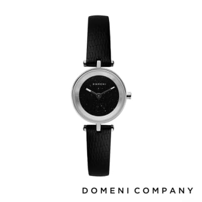 DOMENI COMPANY 星空錶盤系列 義大利小牛皮錶帶 銀錶框 -黑/22mm