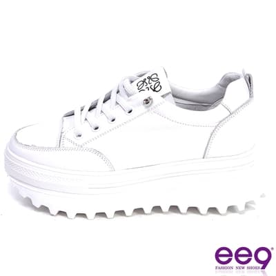 ee9-完美修飾腿部輕量鋸齒厚底老爹鞋-白色-5537791-20