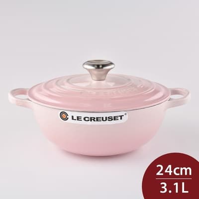 法國Le Creuset 琺瑯鑄鐵典藏媽咪鍋 24cm 3.1L 貝殼粉 法國製