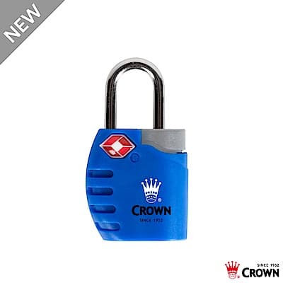 CROWN 皇冠 TSA 鑰匙海關鎖 鎖頭掛鎖 藍色