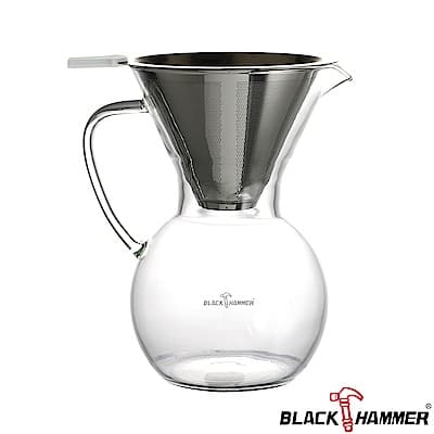 【BLACK HAMMER】簡約手沖咖啡壺800ML(附濾網)