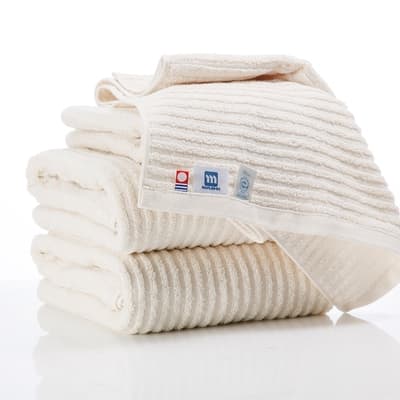 日本丸真 日本製今治認證純棉天然無染浴巾超值3入組