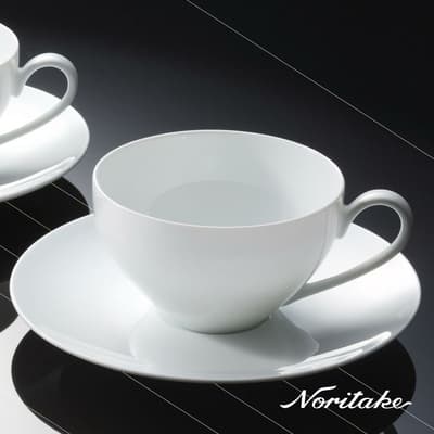 【NORITAKE】吟月白瓷咖啡對杯-禮盒組