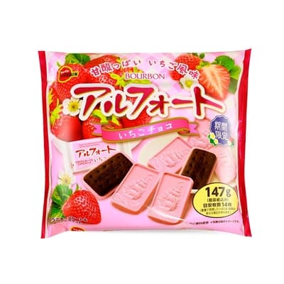 Bourbon北日本 帆船草莓巧克力餅乾家庭號(141.4g)