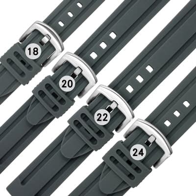 Watchband / 各品牌通用 舒適耐用 輕便 運動型 加厚矽膠錶帶 灰色