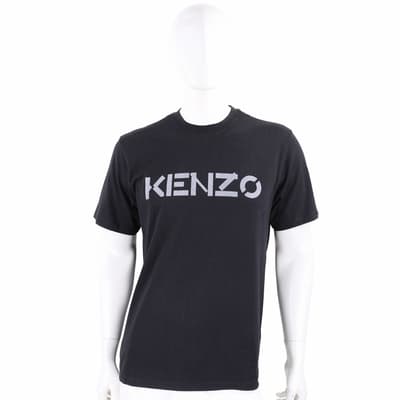 KENZO 印刷感字母黑色棉質TEE T恤(男款)