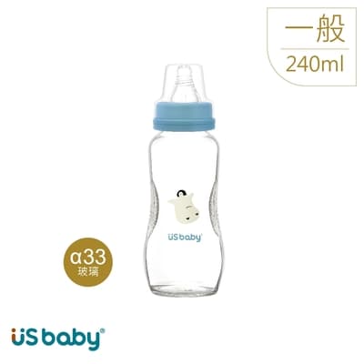 US baby 優生 真母感愛地球玻璃奶瓶-一般口徑240ml
