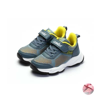 COMBAT艾樂跑童鞋-飛織透氣運動鞋-粉/藍(TD6305)