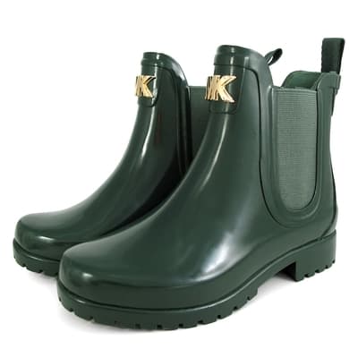 MICHEAL KORS Sidney 金字MK LOGO機能款切爾西橡膠雨靴(苔蘚綠)