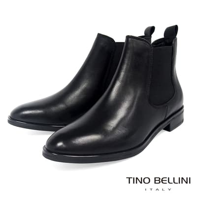 Tino Bellini 歐洲進口英式經典牛皮切爾西短靴-黑