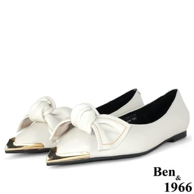 Ben&1966高級頭層羊皮時尚尖頭包鞋-黑(196051)