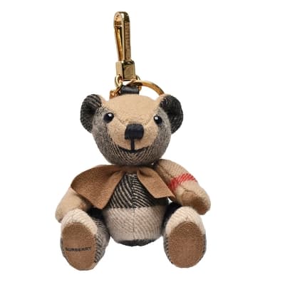 BURBERRY Thomas經典格紋泰迪熊造型鑰匙圈/吊飾(咖啡色)
