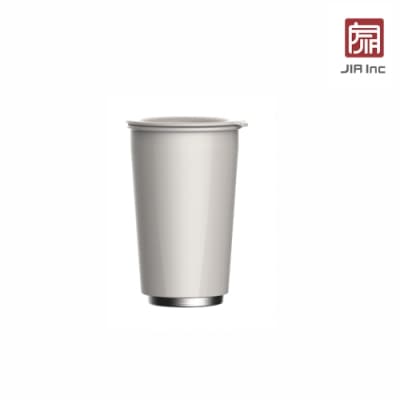 JIA 品家 虹彩鋼 雙層琺瑯塗層隨行杯350ml-白