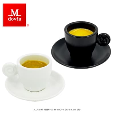 【Mdovia】濃縮咖啡對杯組(黑白配)