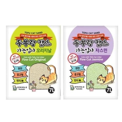 韓國豆腐貓豆腐貓砂-細顆粒 (原味/茉莉花香) 7L x 3入組