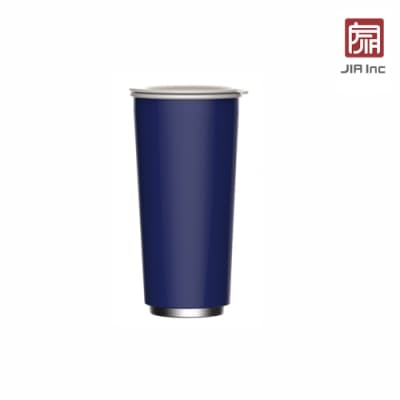 JIA 品家 虹彩鋼 雙層琺瑯塗層隨行杯470ml-藍