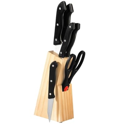 《Premier》木製刀座+刀具6件