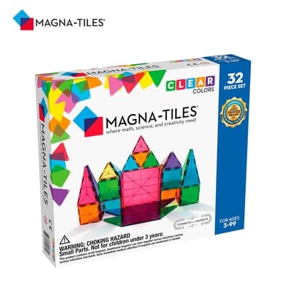 Magna-Tiles彩色透光磁力積木32片