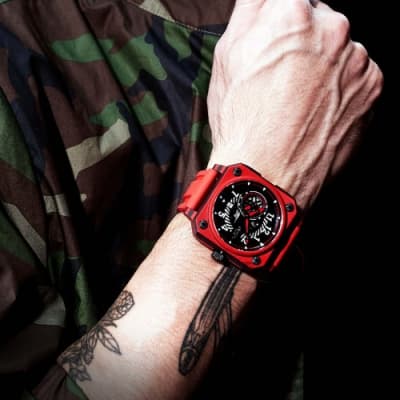 ROMAGO 碳霸系列 超級碳纖自動機械腕錶 - 紅色/46.5mm
