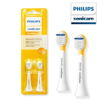 【Philips 飛利浦】Sonicare 2100 莎莉兒童刷頭兩入組 HX2022/03黃 (莎莉兒童牙刷專用)